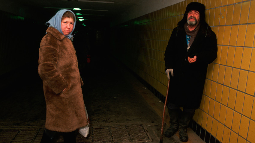 Бездомни хора в Москва, 1 януари 1990 г.
