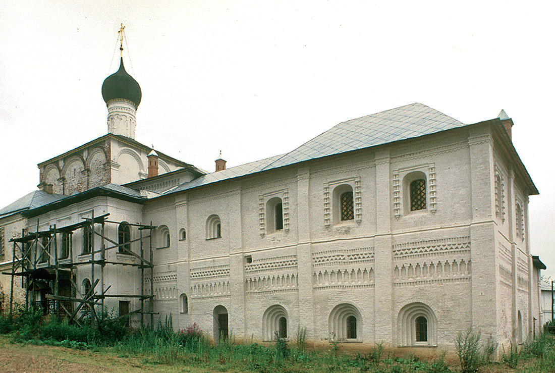 Refectory Church of the Annunciation. Northeast view with attached abbot's chambers. July 29, 1997 