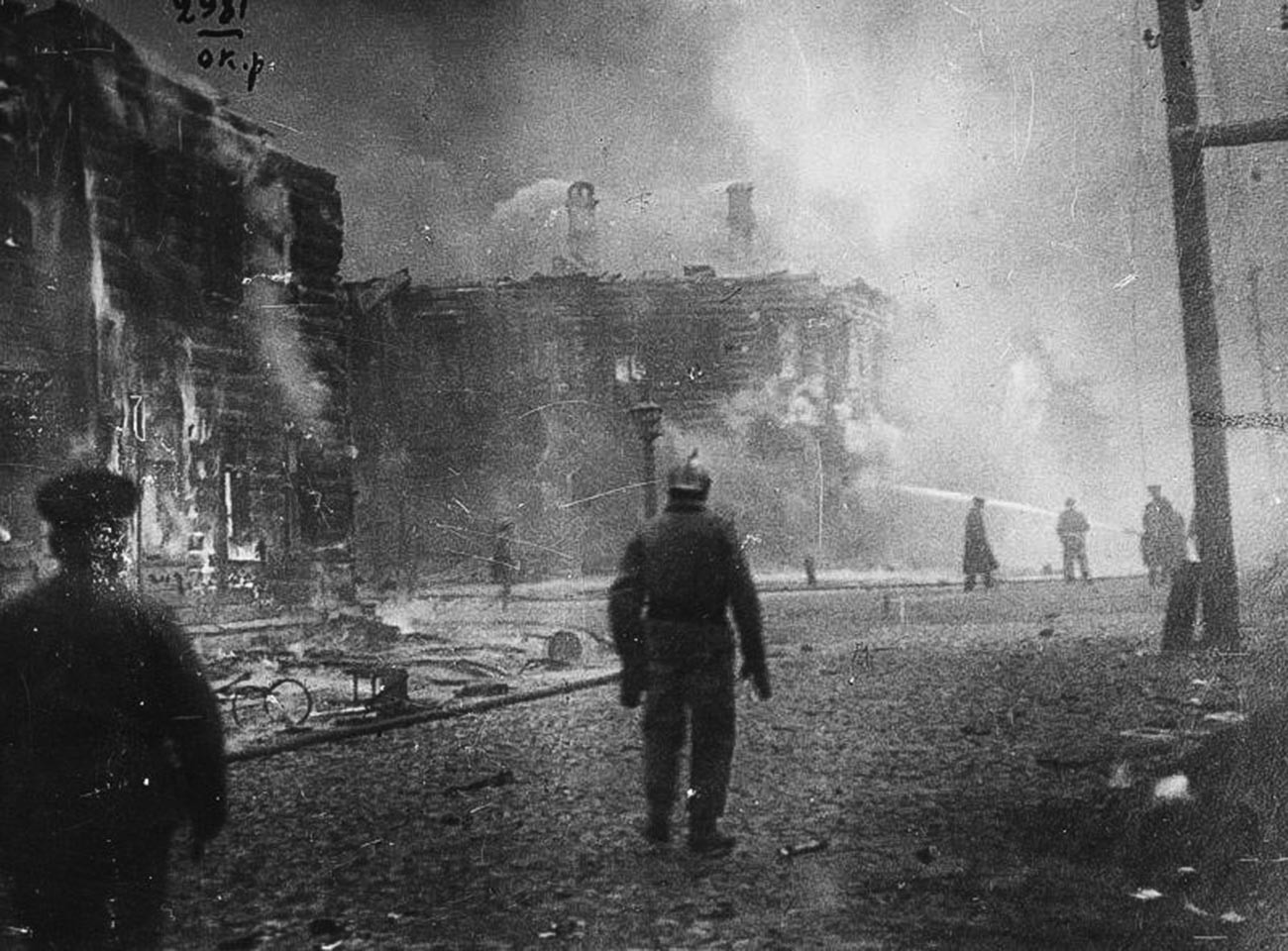 10月社会主義革命中、モスクワで発生した火事