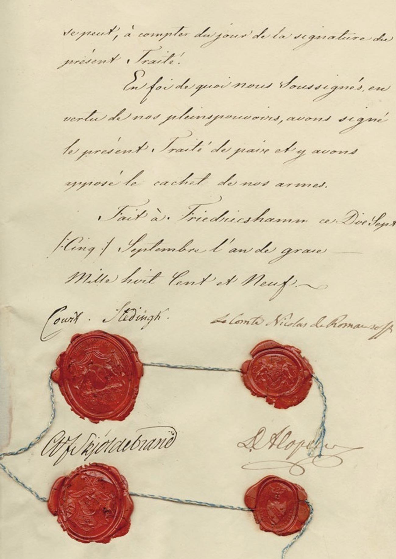 El Tratado de Fredrikshamn.