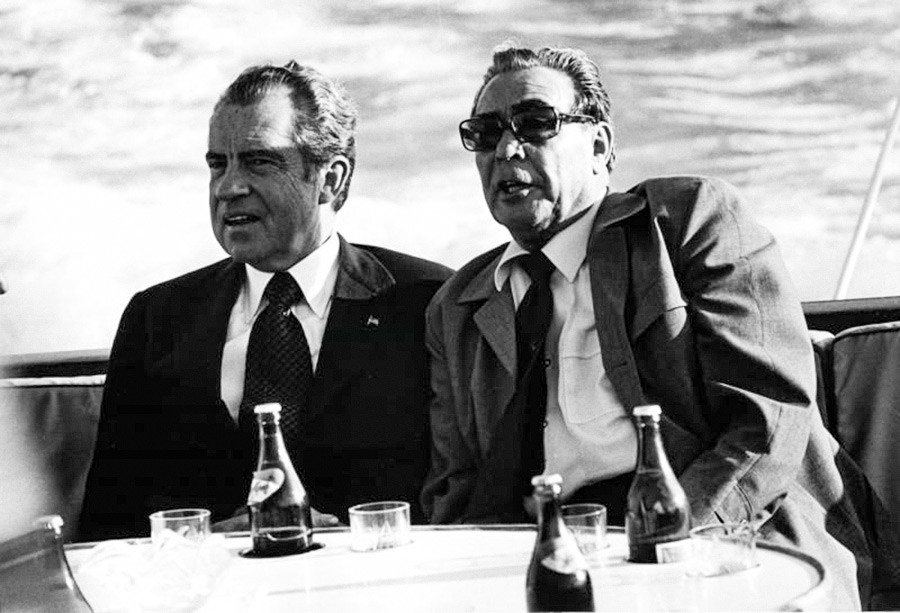 Встреча Ричарда Никсона и Леонида Брежнева на встрече в США, 1973