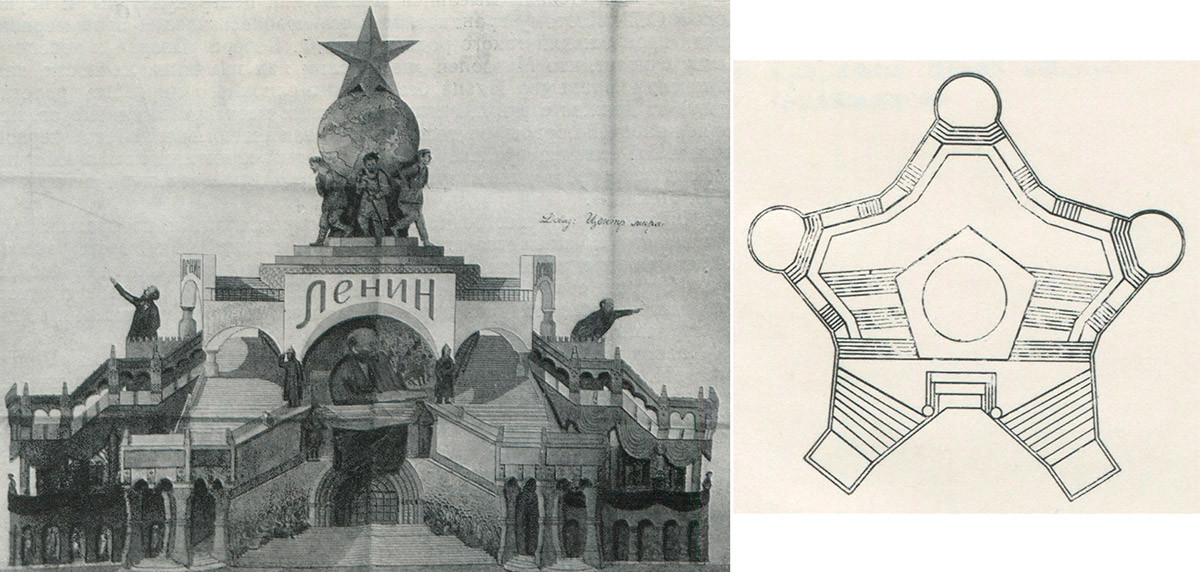 Ein Mausoleum-Projekt von N. Rjabow. 