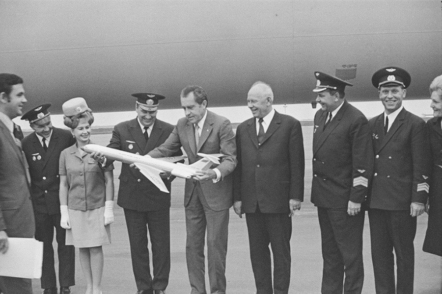 La primera visita oficial del presidente de EE UU a la URSS. Richard Nixon y Alexéi Kosiguin, 22 de mayo de 1972.


