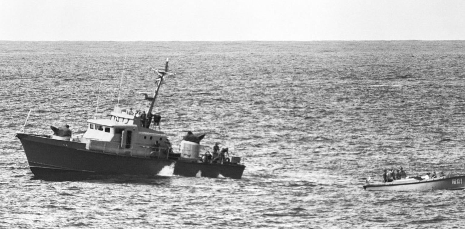 Поглед на прамац кубанског патролног брода Пројекта 1400, 1984. 