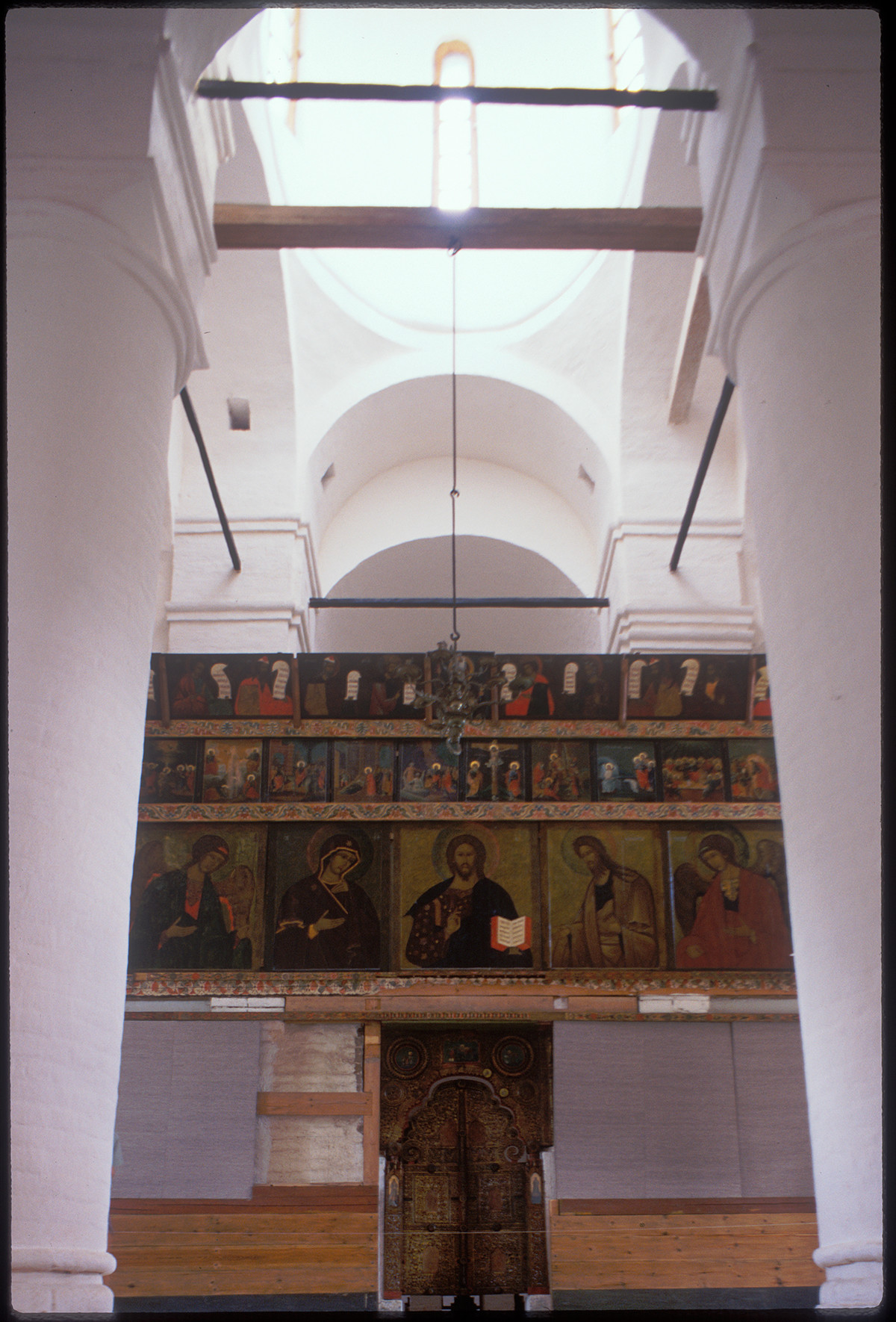 Church of St. John Climacus over Holy Gate. Interior, view east toward icon screen. July 15, 1999