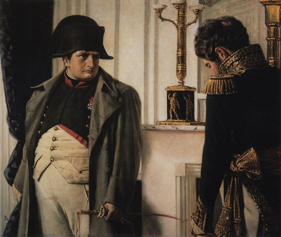 Napoleon und Marschall Lauriston („Frieden um jeden Preis!“), 1900