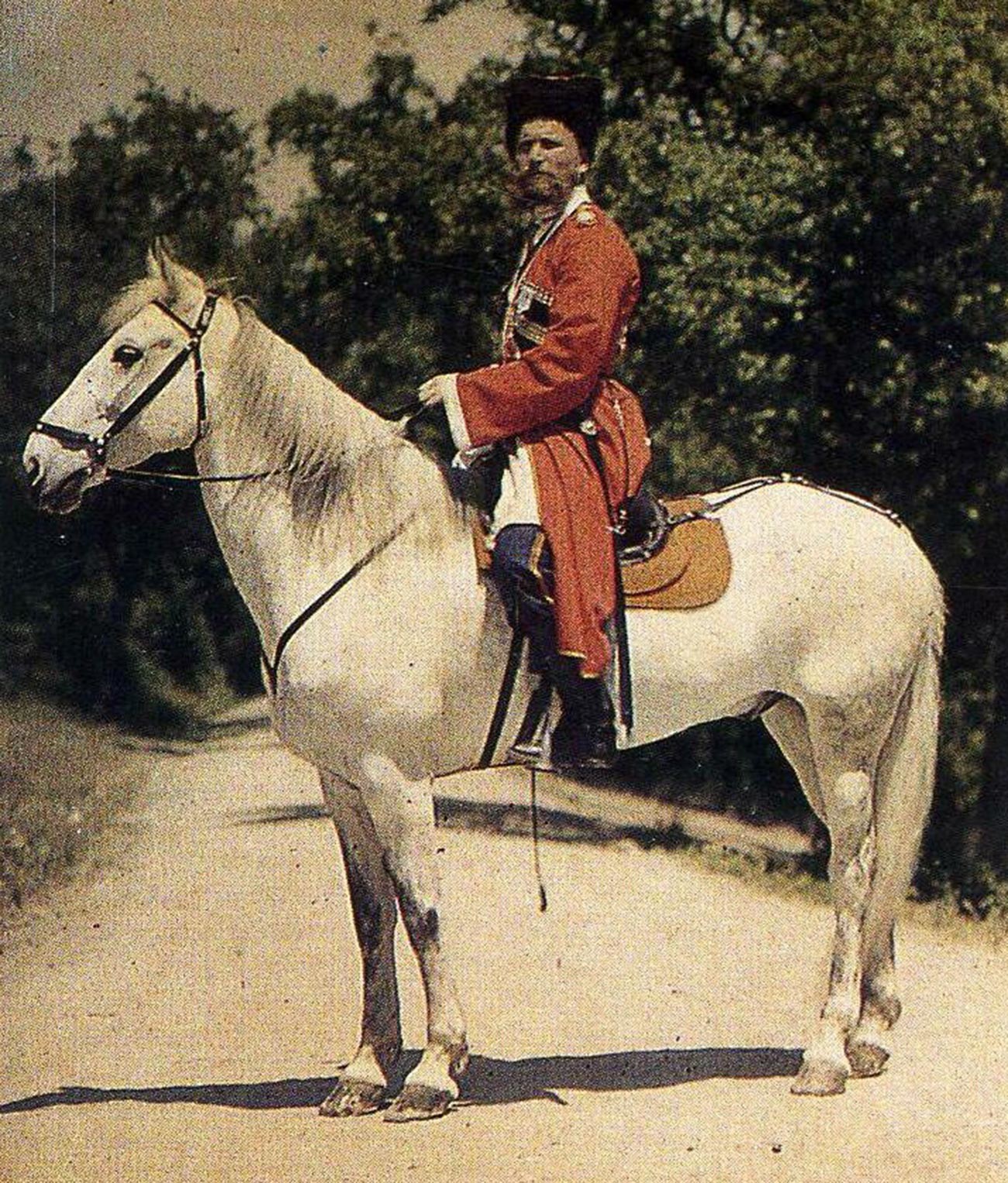 Un cosacco della guardia personale dell'imperatore, 1910 circa