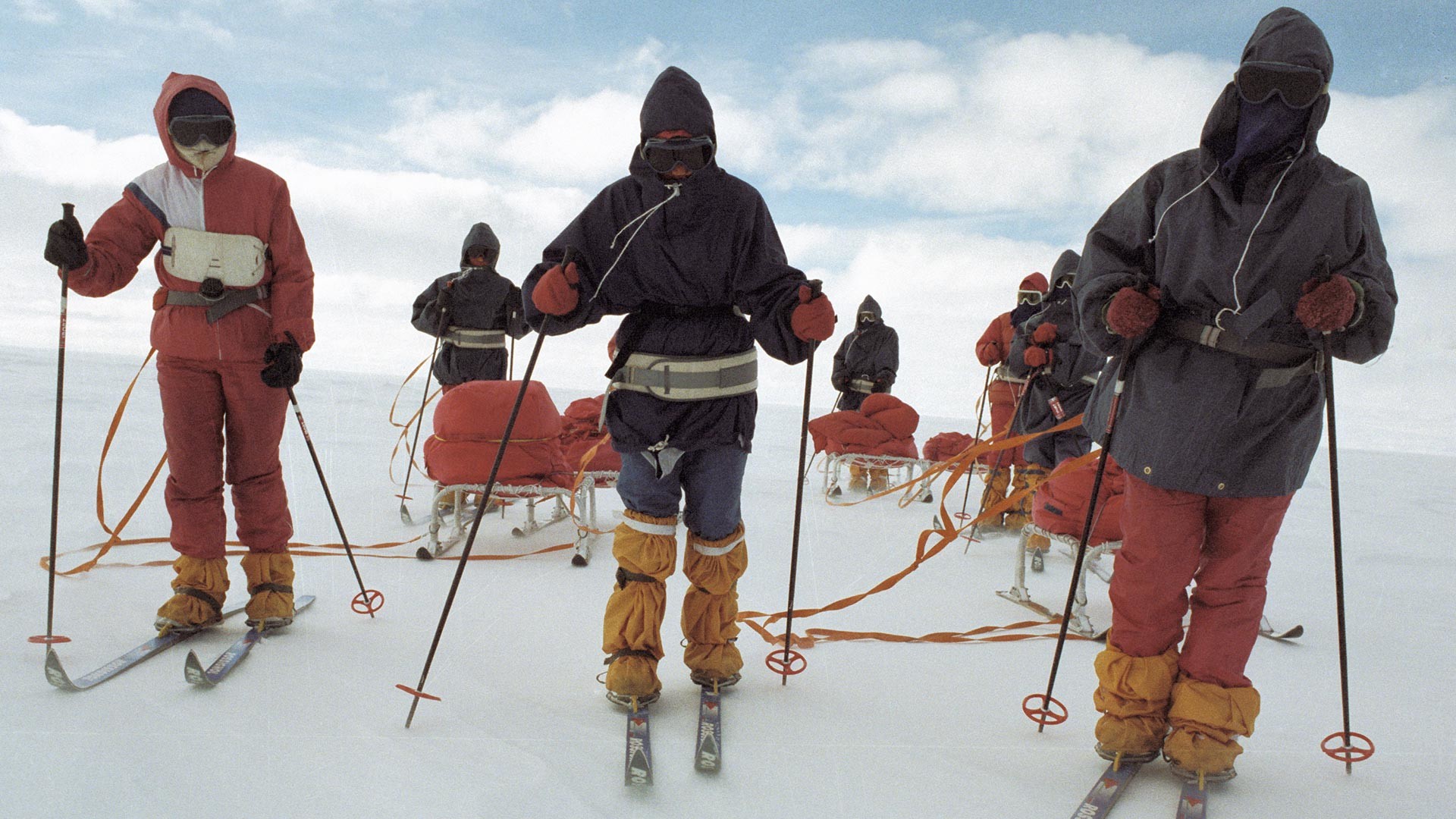 Les participantes à l'expédition antarctique féminine Metelitsa en Antarctique, 14 septembre 1989