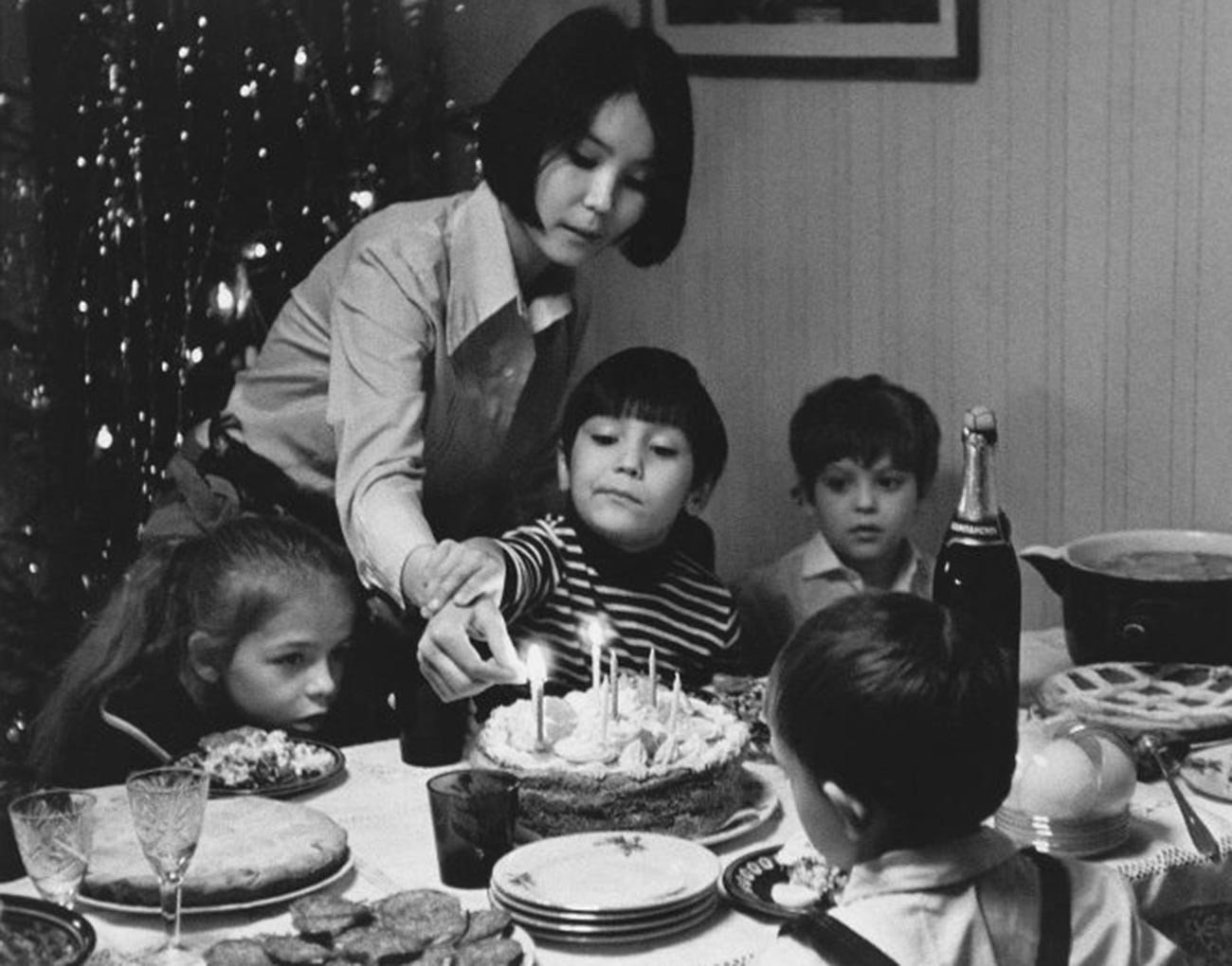 A birthday party of future Russian movie director Egor Konchalovsky in 1972.