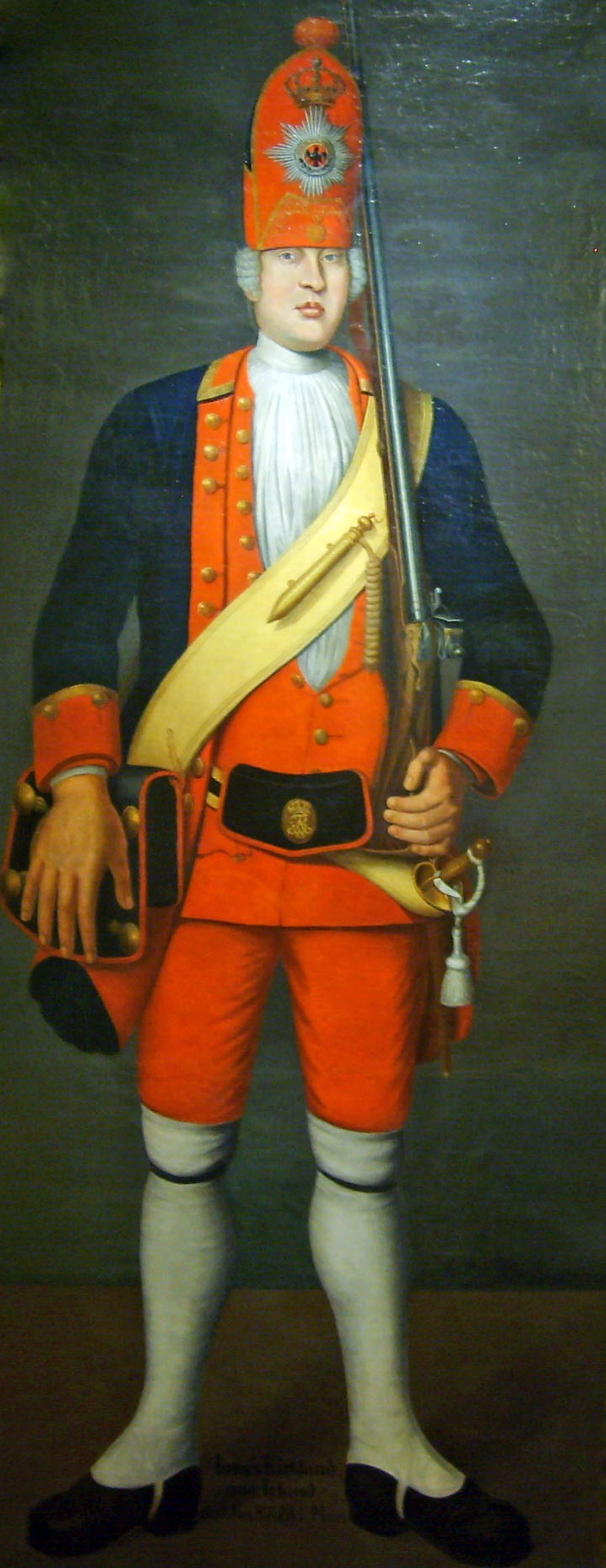 The portrait of James Kirkland from Ireland of the Potsdam Giants by Johann Christof Merck 