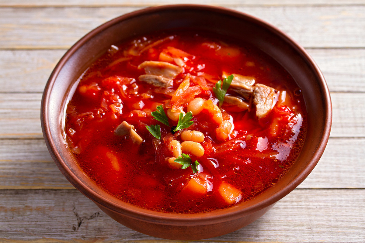 Borscht with beans.