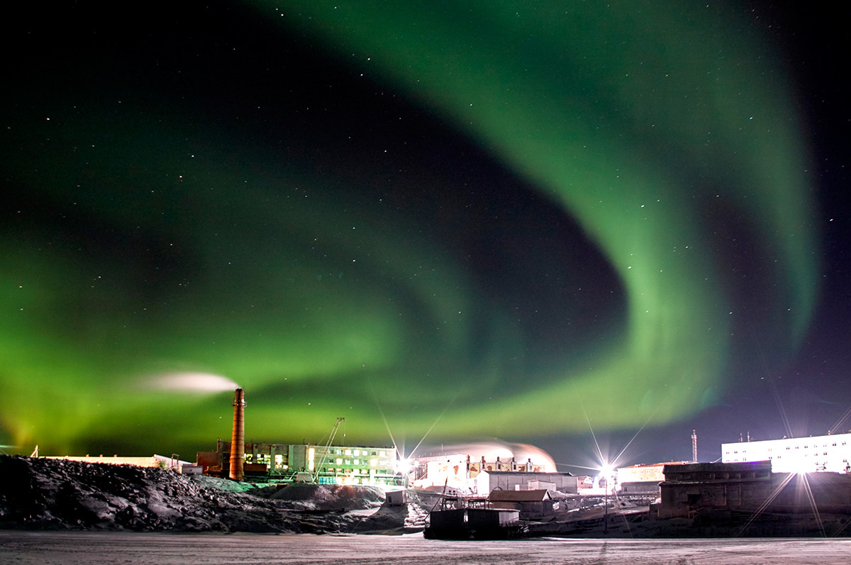 The Northern lights in Dikson.