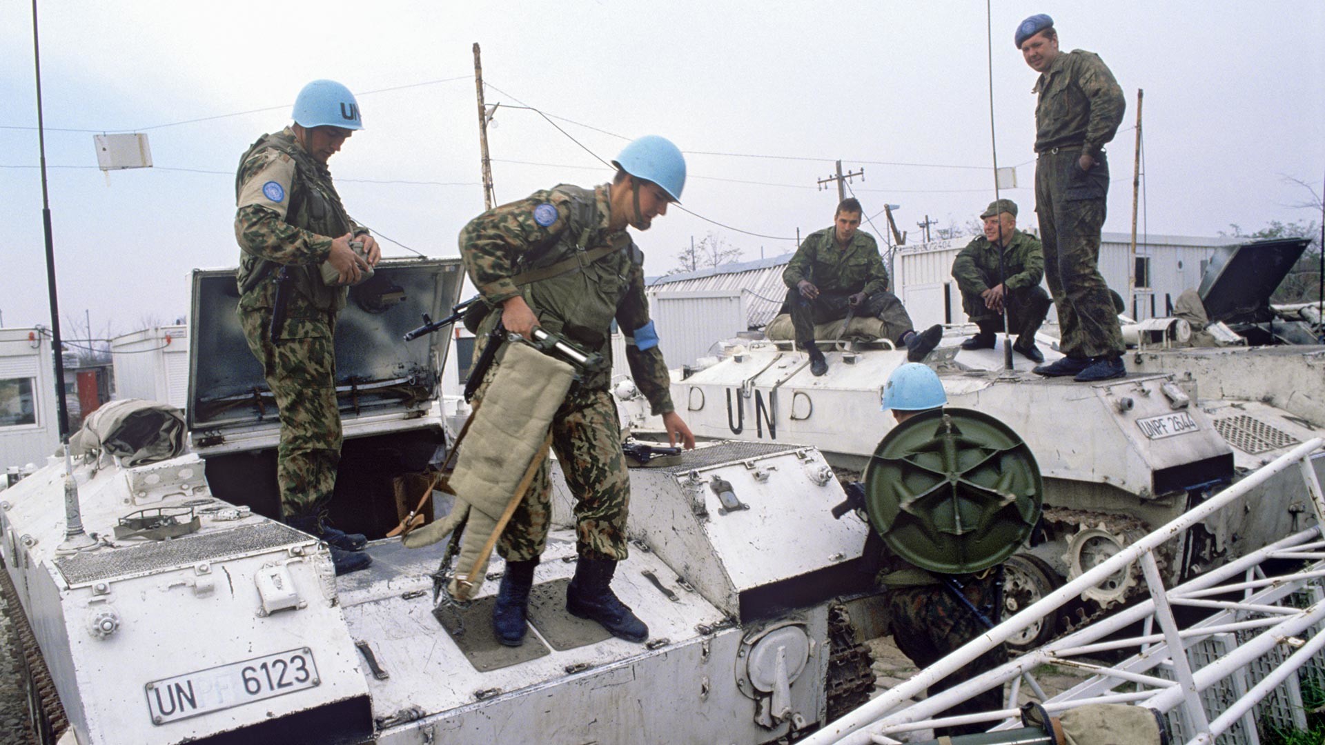 Руският батальон на миротворческите сили на ООН след завръщане от дежурство по линията на разделяне