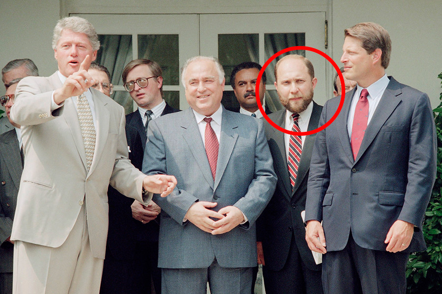 Bill Clinton et le premier ministre Viktor Tchernomyrdine à Washington le 2 septembre 1993
