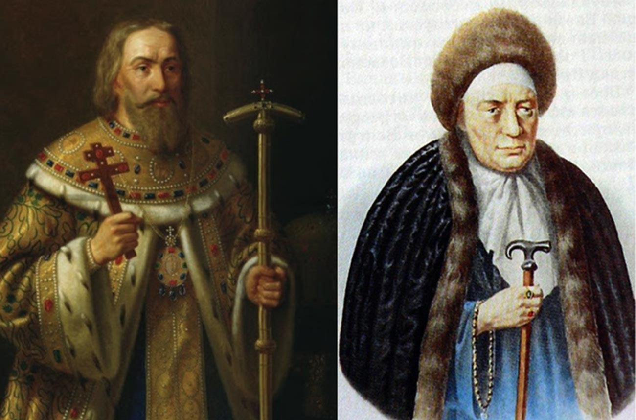 Fiódor Romanov (1553-1633) e Ksênia Chestova (morta em 1631), pais do tsar Mikhaíl Fiódorovitch (1596-1645).