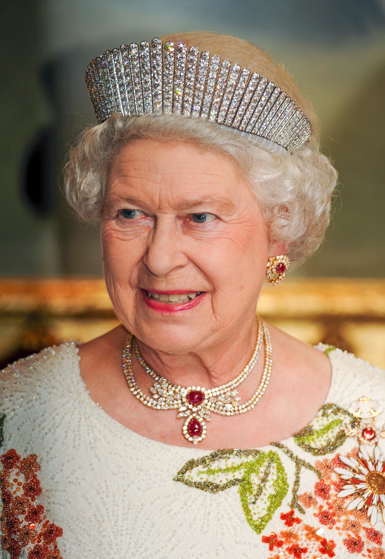 Queen Elizabeth ll attends a State Banquet on the first day of a State Visit to Turkey on May 13, 2008 in Ankara.