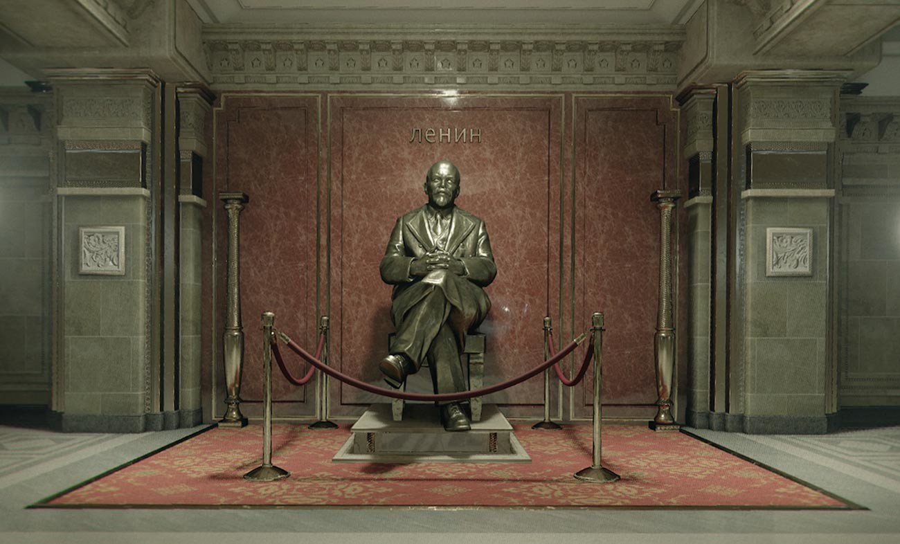 The Lenin monument inside the 'KGB headquarters' in Call of Duty: Black Ops Cold War (2020).