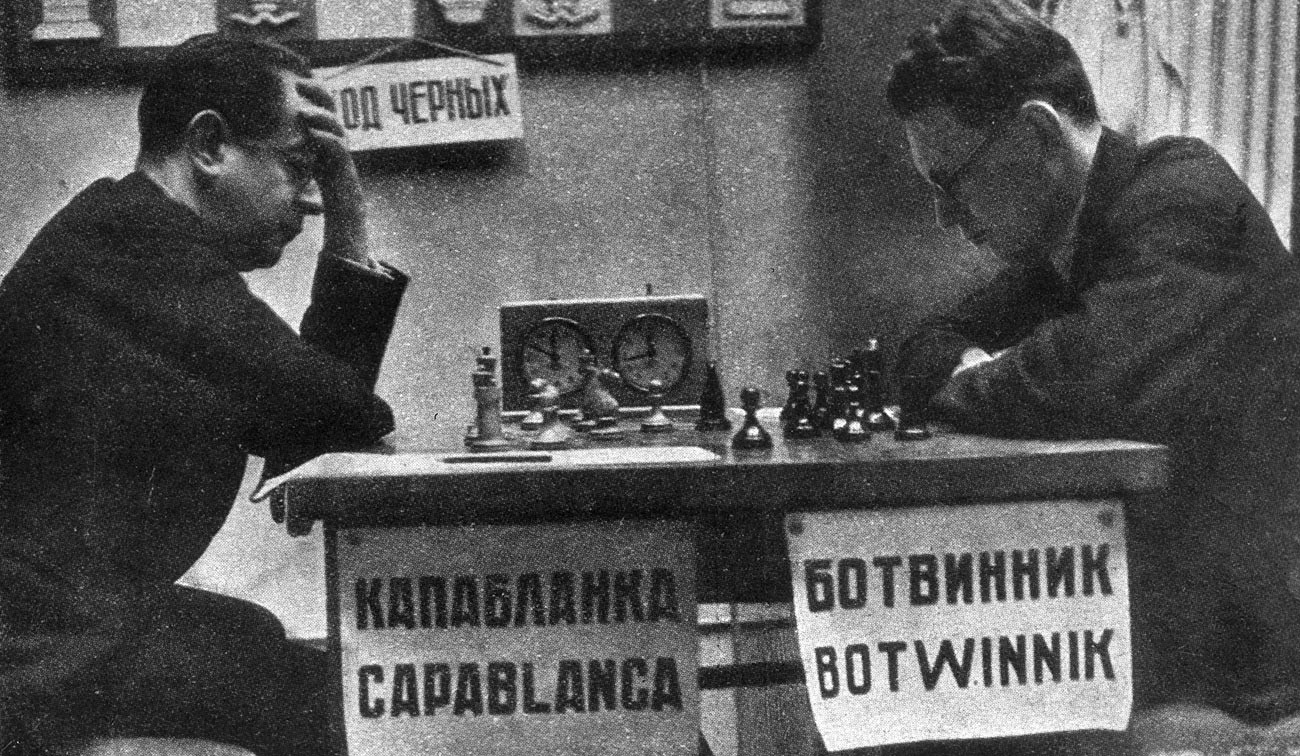 Botvinnik face à José Raúl Capablanca, 1935.