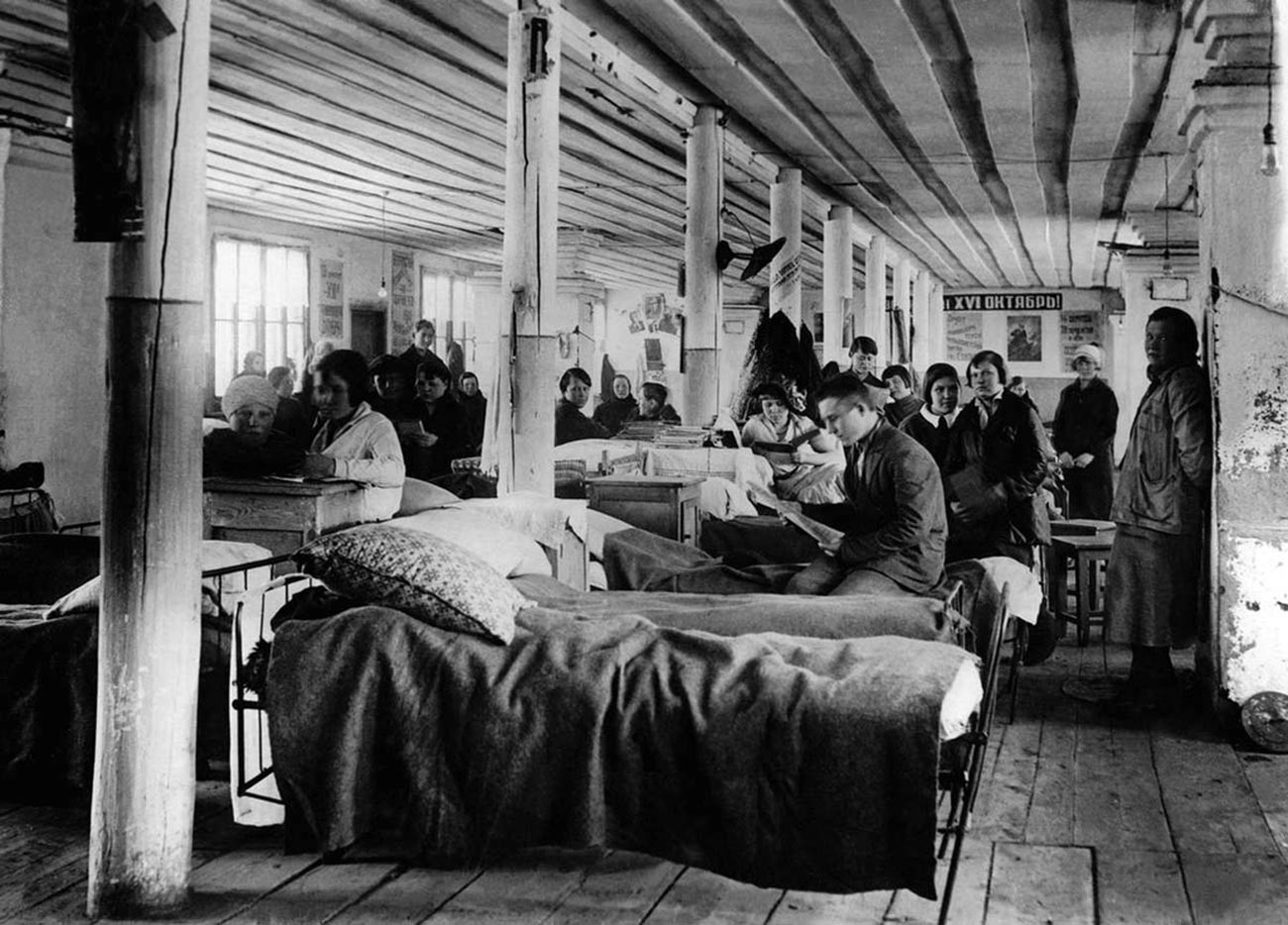 Inside the barrack in an Ural settlement