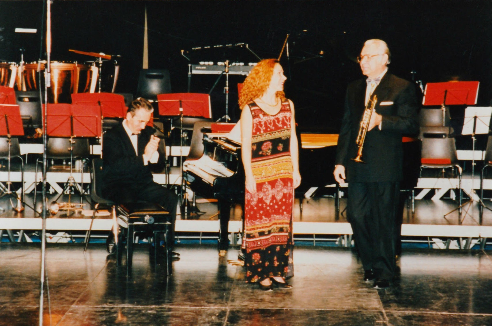 Martine avec Thimothée Dokshitser (trompettiste au Bolchoï) en  1995