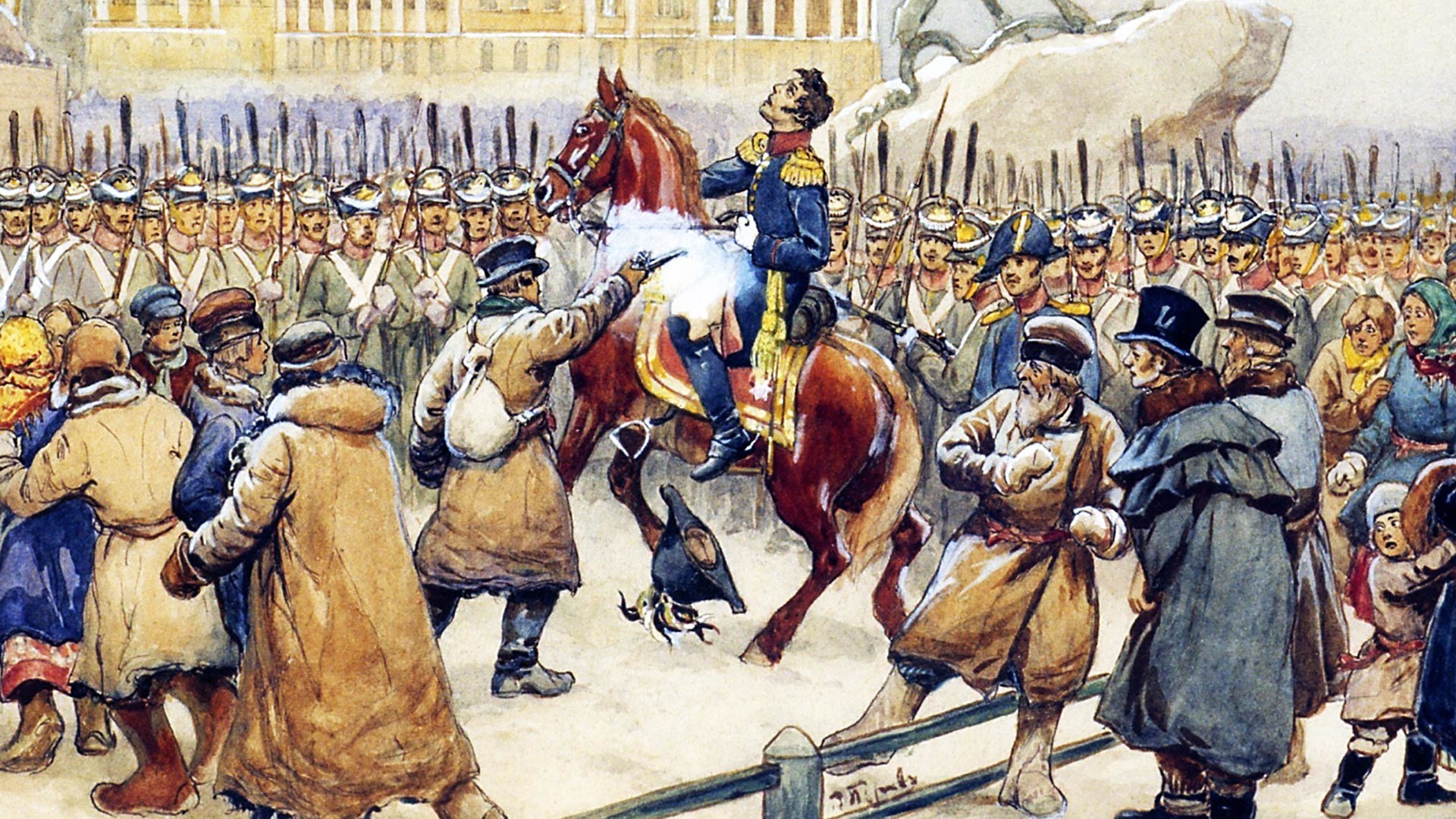 Erschießung von General Miloradowitsch am 14. Dezember 1825