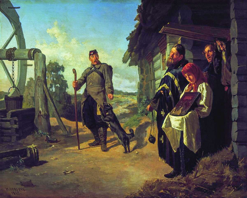 Nikolai Nevrev (1830-1904) Return of the Soldier home.