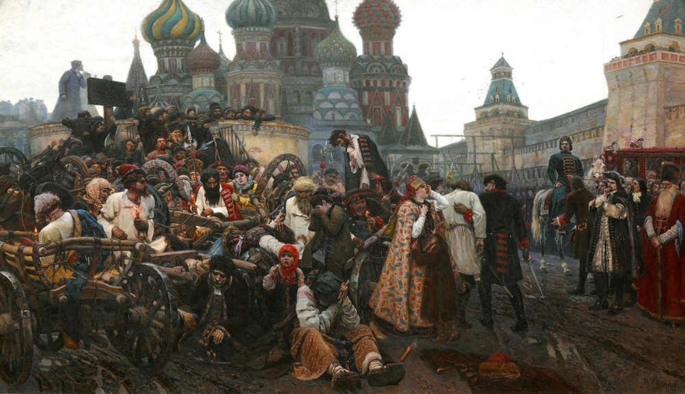 Lukisan berjudul 'Pagi Eksekusi Streltsy', 1881, karya Vasiliy Surikov (1848-1916).