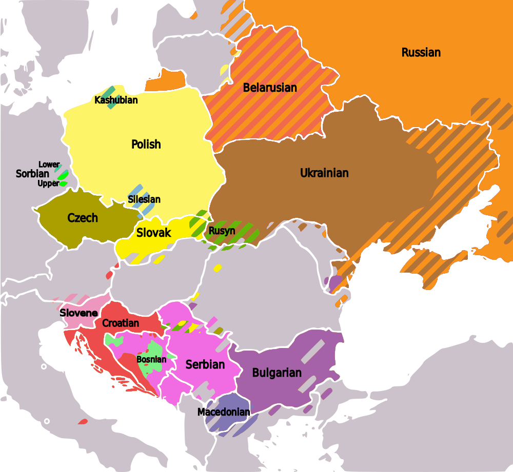Slavic languages modern map