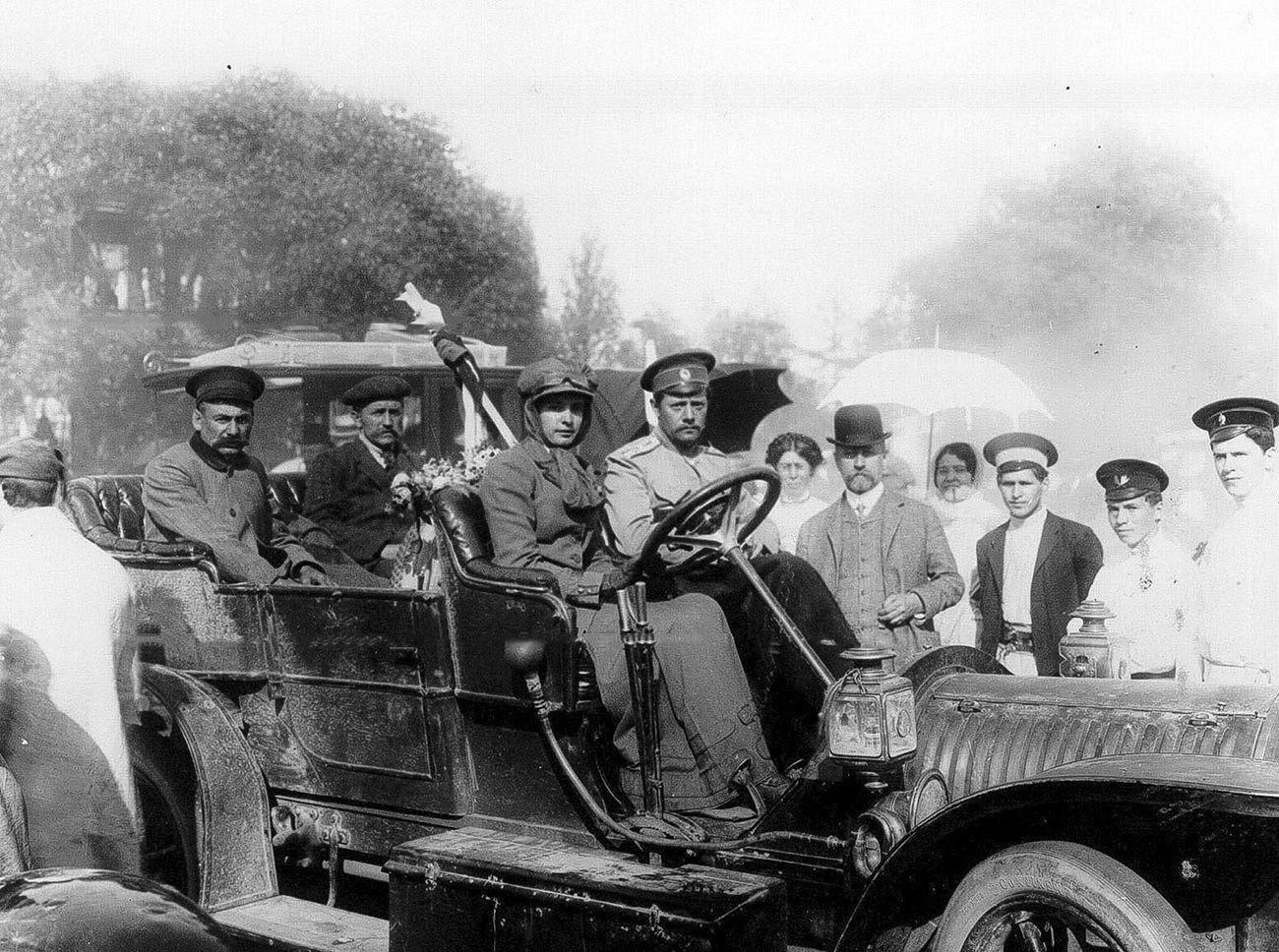 Sofía Dolgorukova al volante en el Rally Internacional del Premio Emperador Nicolás II, 1910