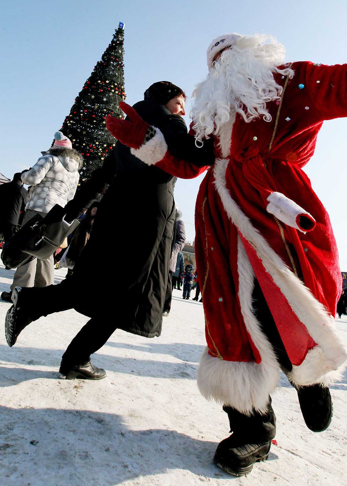 Proslava božićnih praznika na središnjem trgu u Vladivostoku. 
