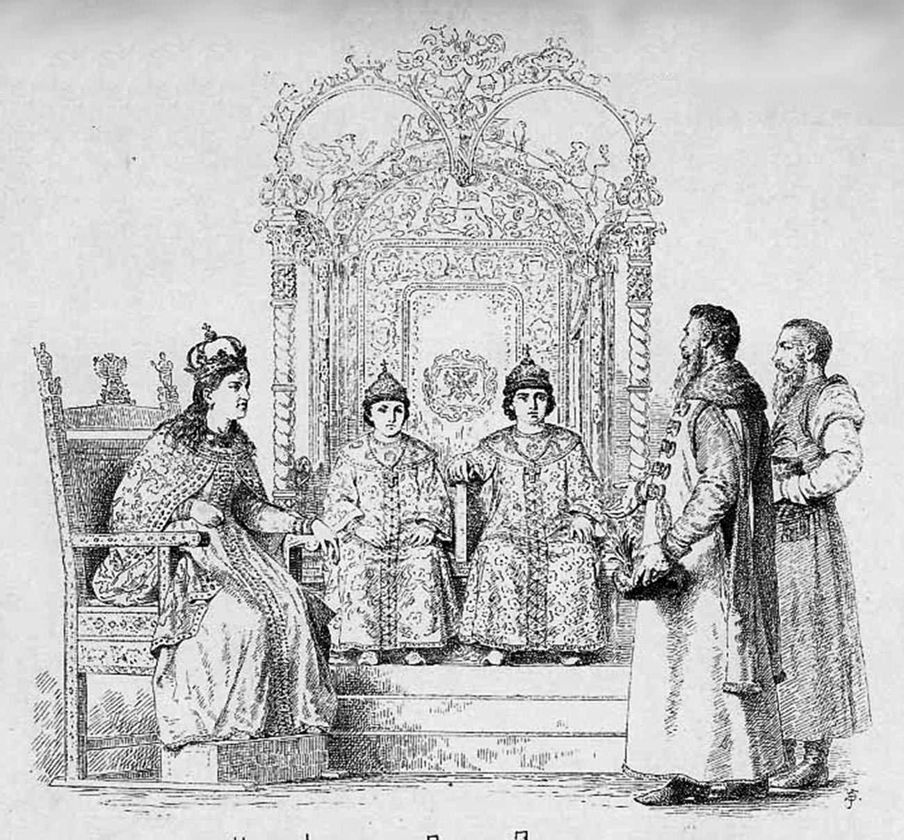 Die Zaren Iwan und Peter und die Regentin Sophia