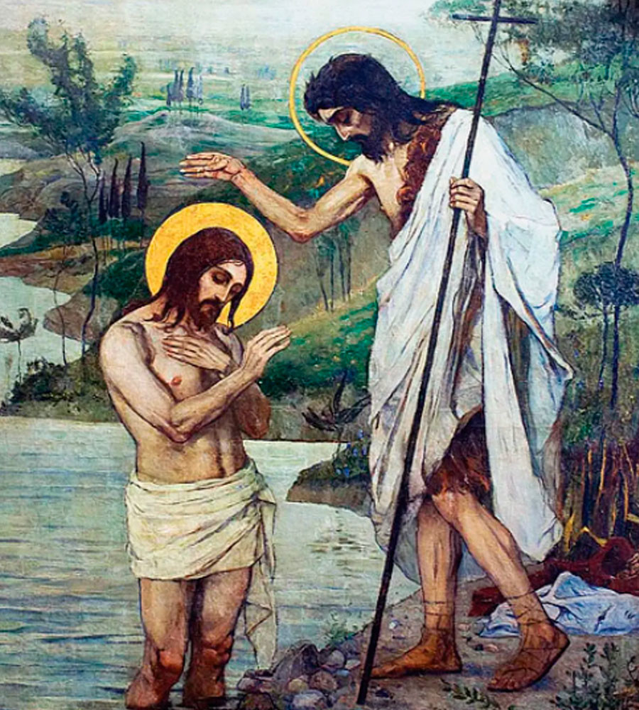 Mikhaïl Nesterov. Baptême du Christ (peinture murale dans la cathédrale Saint-Vladimir, Kiev), années 1890