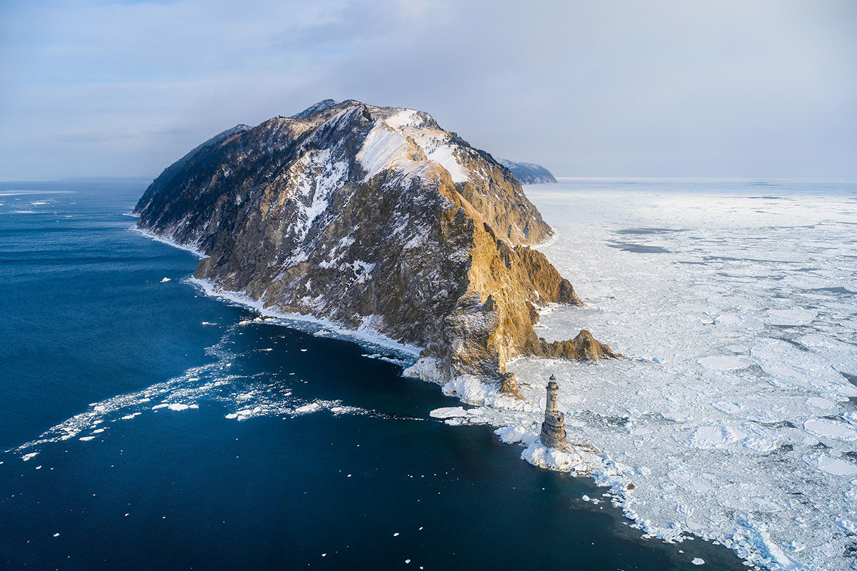 Le cap Aniva en hiver, île de Sakhaline
