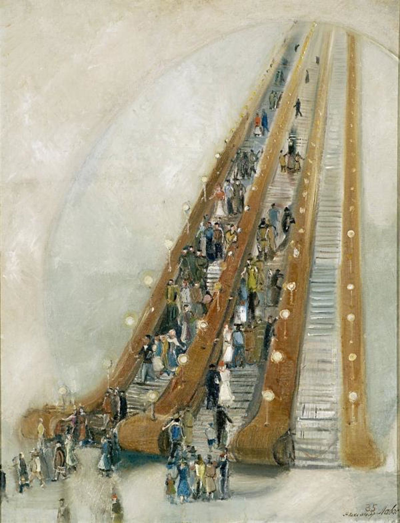 アレクサンドル・ラバス、「地下鉄の中で」、1935年