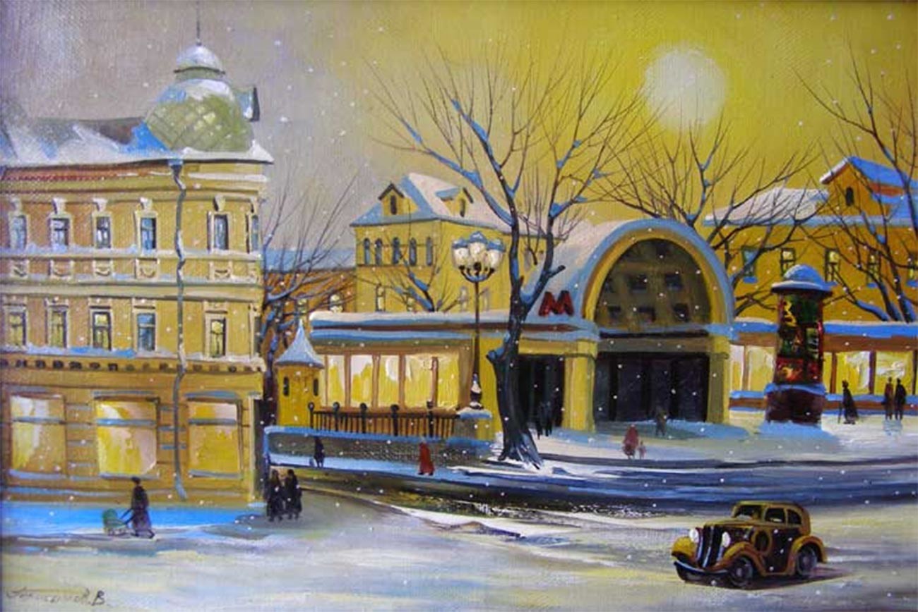 ウラジーミル・ゲラシモフ、「地下鉄駅クロポトキンスカヤ、冬」、2007年