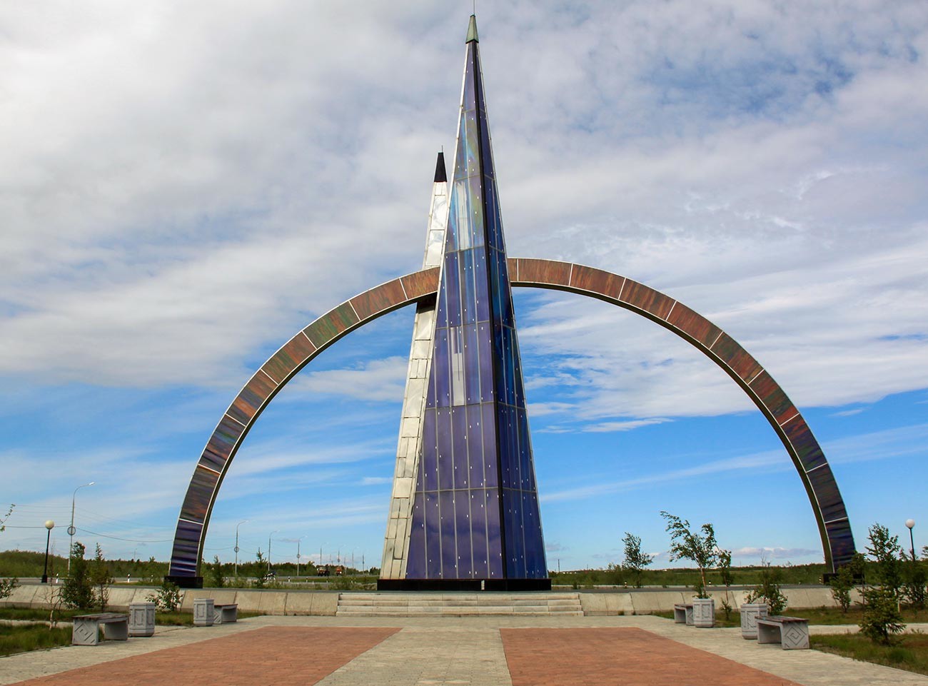 The 66th Parallel monument.