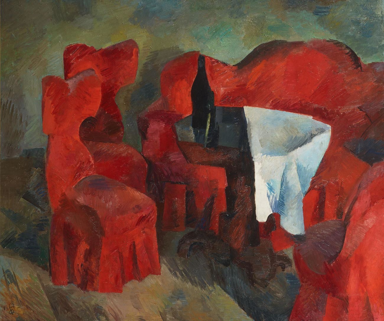 Meuble rouge. 1920