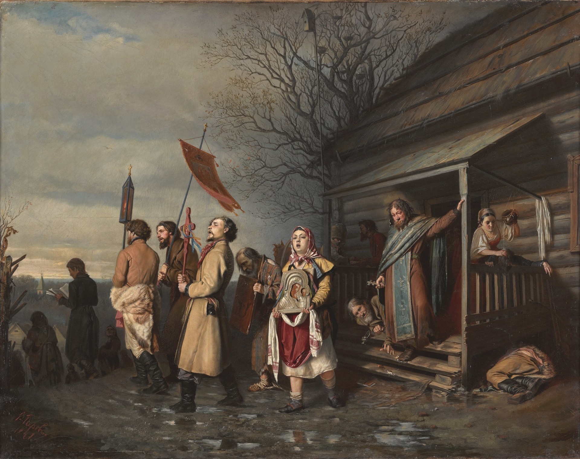 Vasilij Perov. Velikonočna procesija v vasi. 1861
