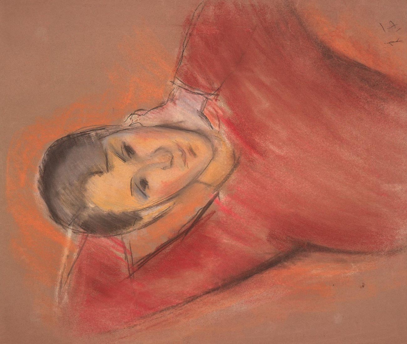 赤いセーターを着た女性の肖像画、パリ、1930年代