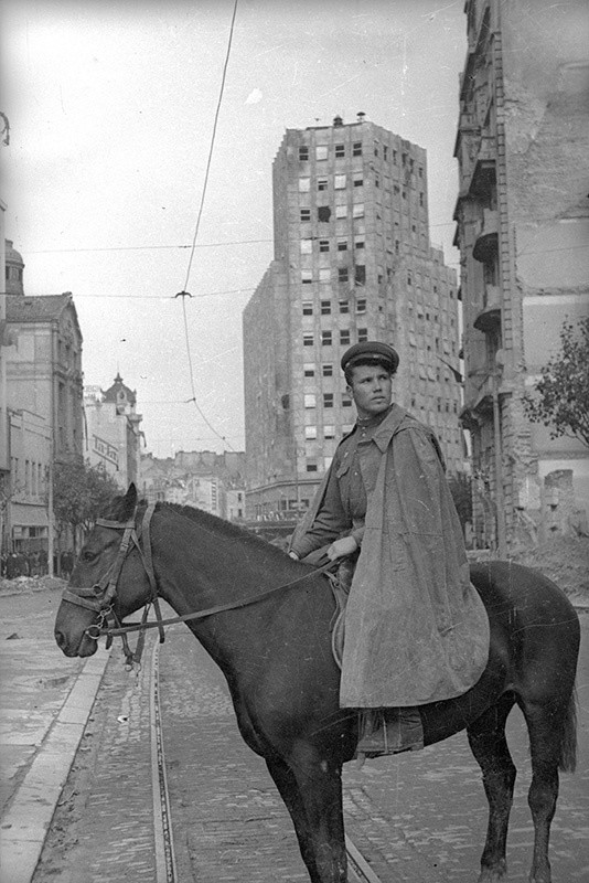 Војник Црвене армије у ослобођеном Београду