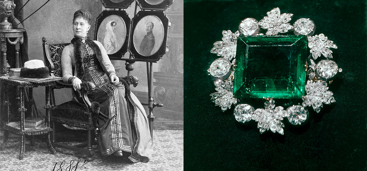 La granduchessa Aleksandra Iosifovna e la spilla con smeraldo “Regina verde”