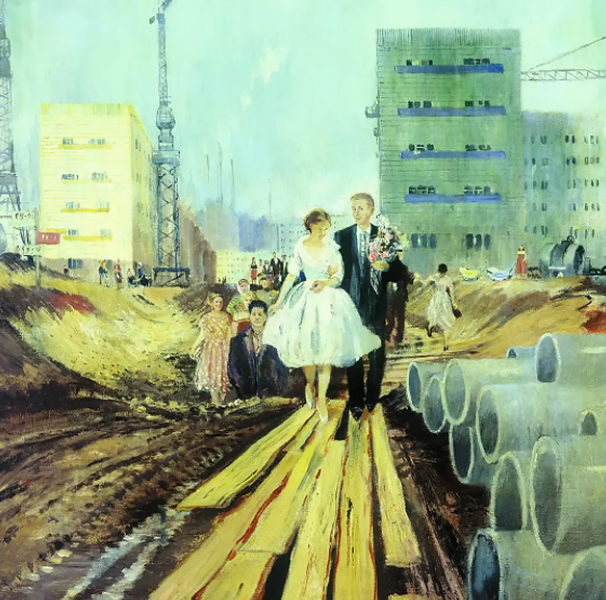 Mariage dans la rue de demain, 1962. Iouri Pimenov