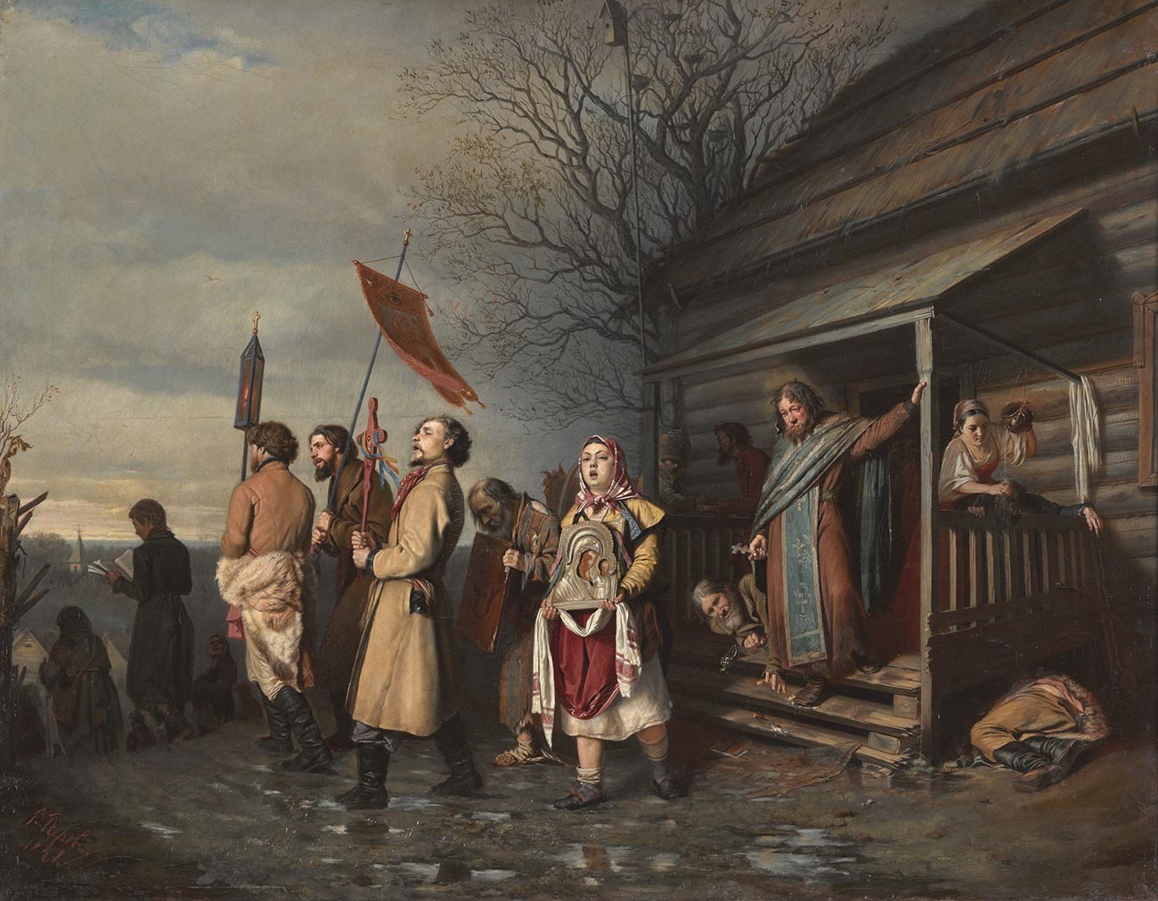 Vassíli Perov. Procissão de Páscoa em uma aldeia. 1861.