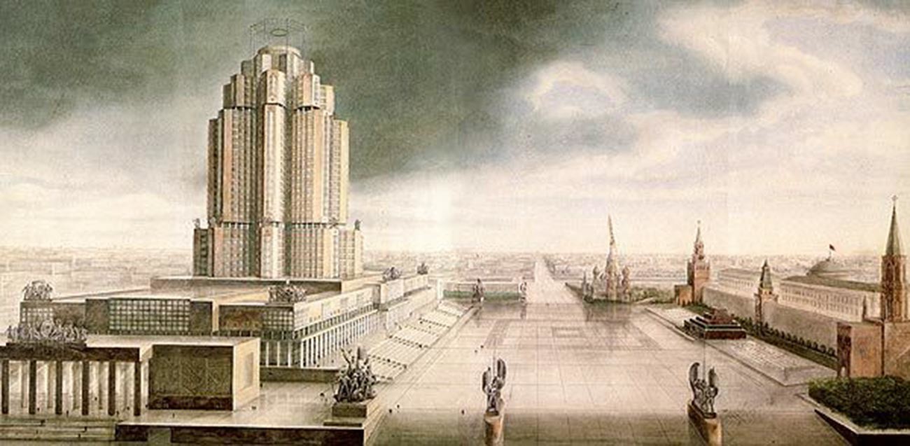 Конкурсная работа на дизайн-проект здания Народного Комиссариата тяжелой промышленности, 1934 