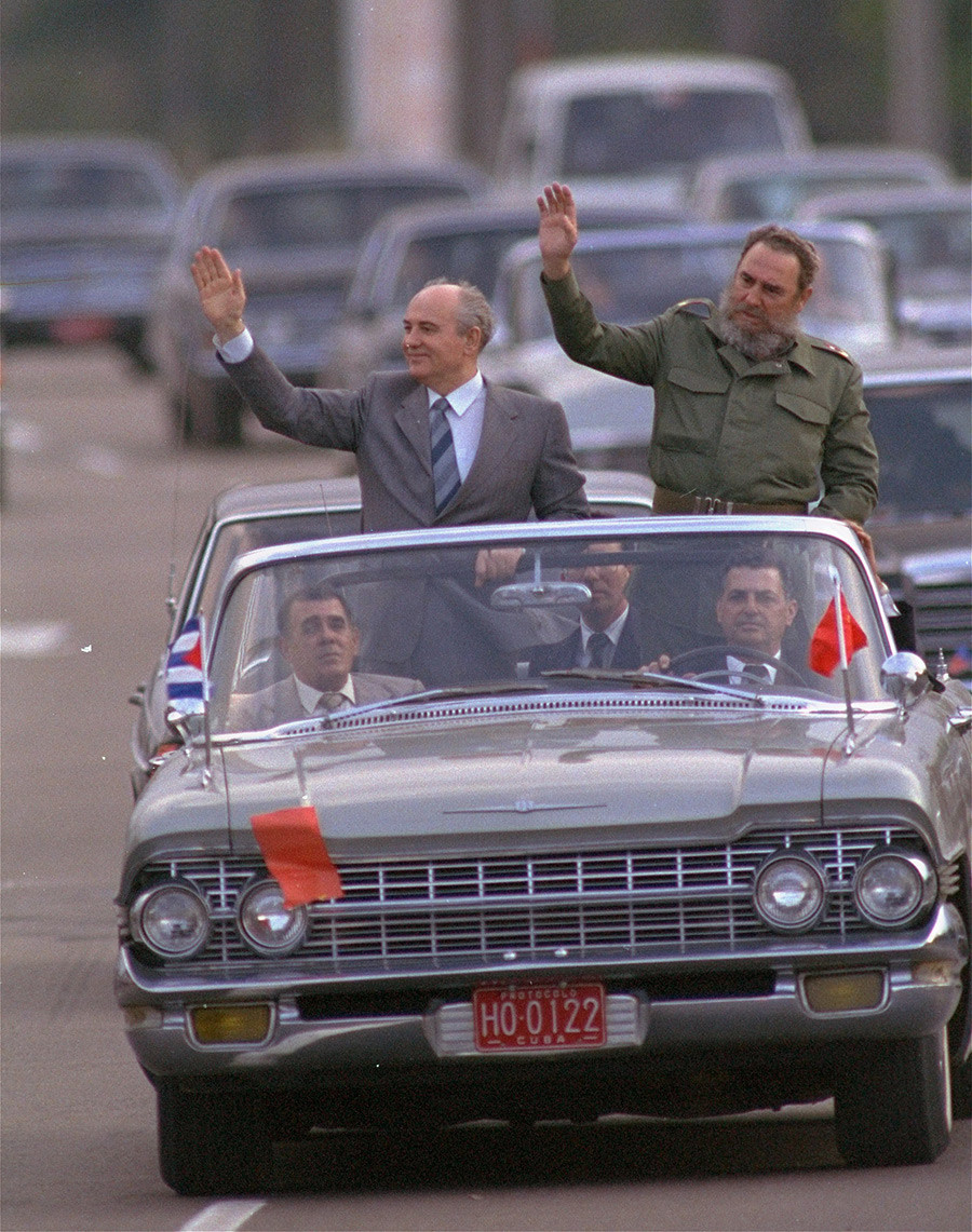 Горбачов и Фидел Кастро, 3 април 1989 г.