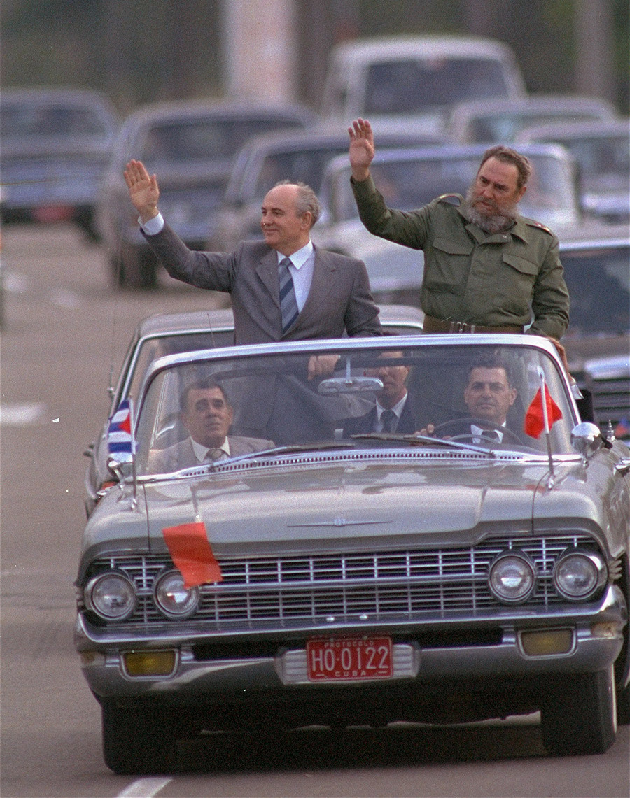Михаил Горбачов и кубанскиот лидер Фидел Кастро