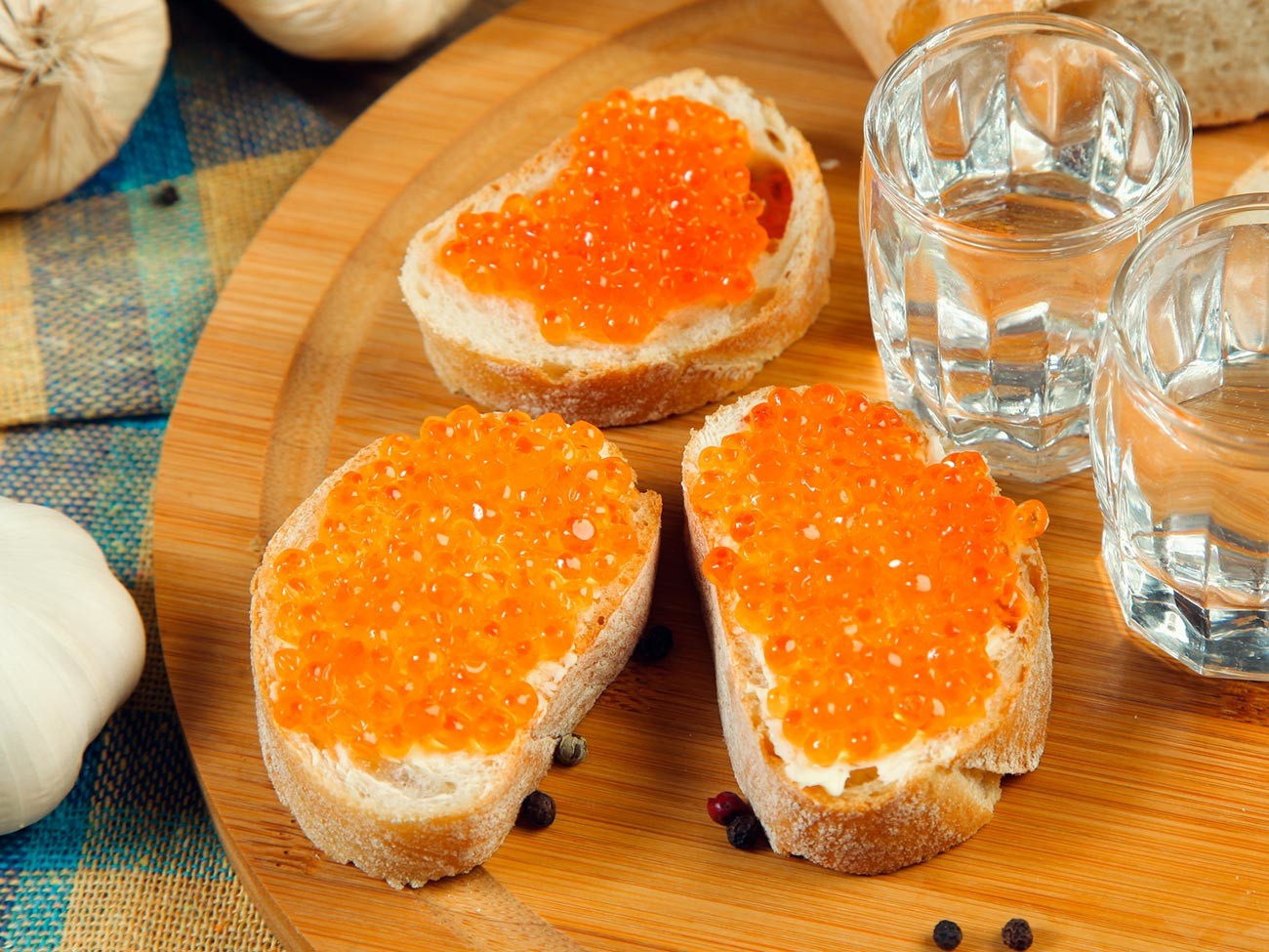 Butterbrot con caviale rosso 