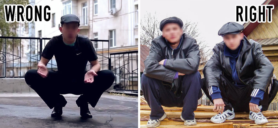 a single boy sitting in a slav squat, in a style of