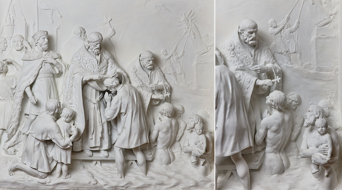 イワン・ヴィタリ、キエフの洗礼、1845〜1855年、石膏、木材