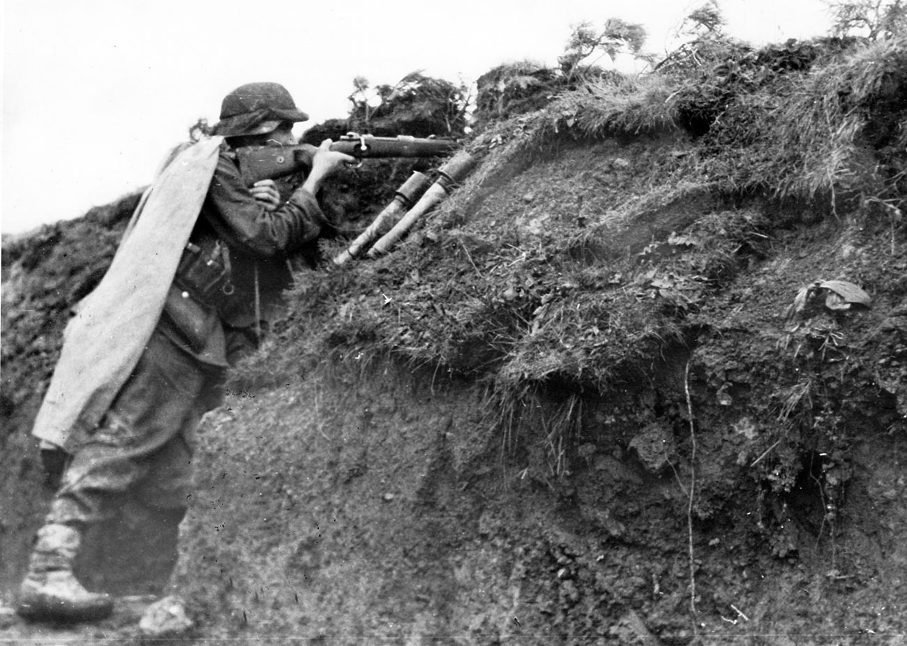 Wehrmacht alemana en los Cárpatos en el Frente Oriental, octubre de 1944.
